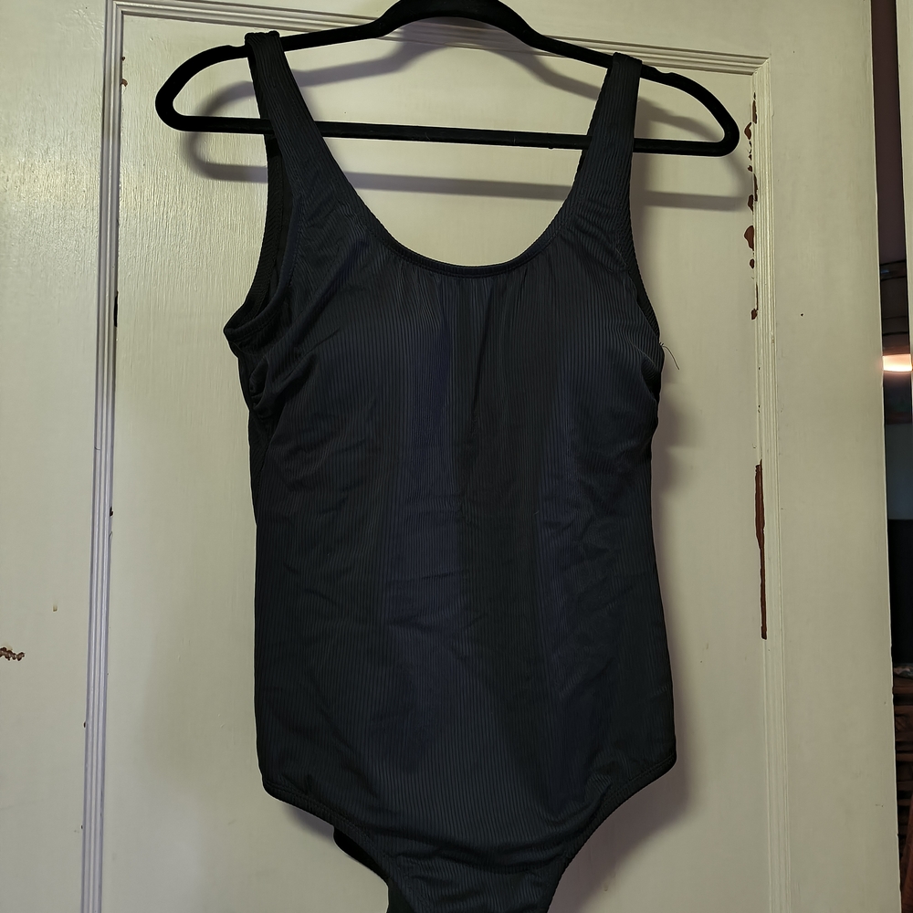Hurley Black One-Piece Swimsuit Scoop Neck